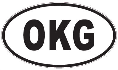 OKG - 3 Letter Initials Oval Sticker