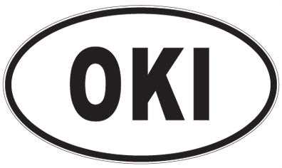 OKI - 3 Letter Initials Oval Sticker