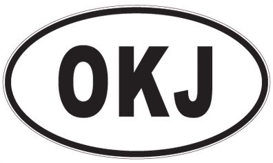 OKJ - 3 Letter Initials Oval Sticker