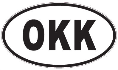 OKK - 3 Letter Initials Oval Sticker