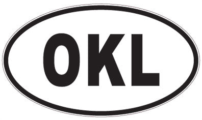 OKL - 3 Letter Initials Oval Sticker