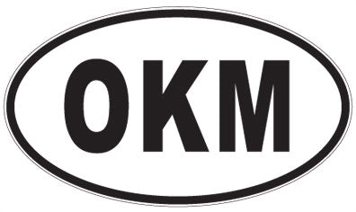 OKM - 3 Letter Initials Oval Sticker