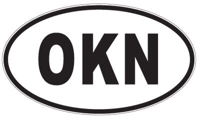 OKN - 3 Letter Initials Oval Sticker