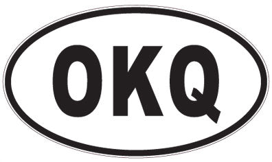 OKQ - 3 Letter Initials Oval Sticker