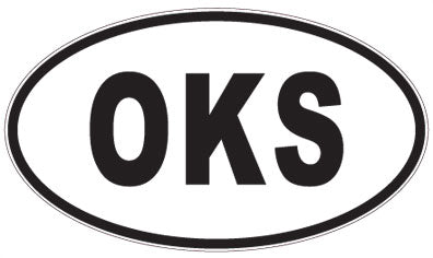 OKS - 3 Letter Initials Oval Sticker