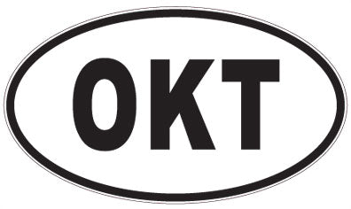 OKT - 3 Letter Initials Oval Sticker