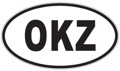 OKZ - 3 Letter Initials Oval Sticker