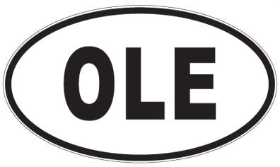 OLE - 3 Letter Initials Oval Sticker
