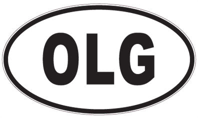 OLG - 3 Letter Initials Oval Sticker