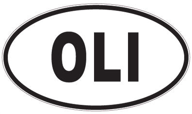 OLI - 3 Letter Initials Oval Sticker
