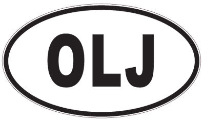 OLJ - 3 Letter Initials Oval Sticker