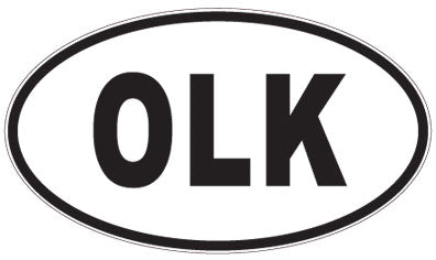 OLK - 3 Letter Initials Oval Sticker