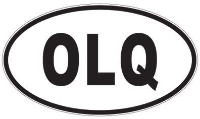 OLQ - 3 Letter Initials Oval Sticker