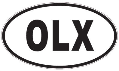 OLX - 3 Letter Initials Oval Sticker