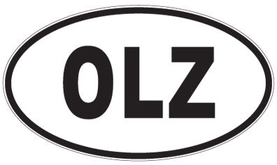 OLZ - 3 Letter Initials Oval Sticker