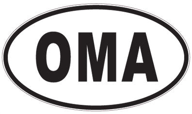 OMA - 3 Letter Initials Oval Sticker