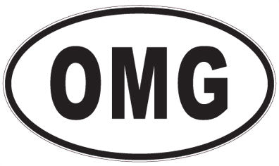 OMG - 3 Letter Initials Oval Sticker