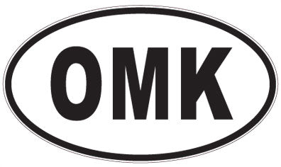 OMK - 3 Letter Initials Oval Sticker