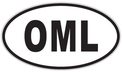 OML - 3 Letter Initials Oval Sticker