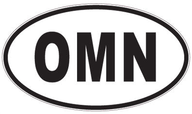OMN - 3 Letter Initials Oval Sticker