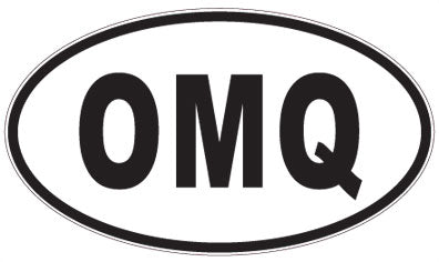 OMQ - 3 Letter Initials Oval Sticker