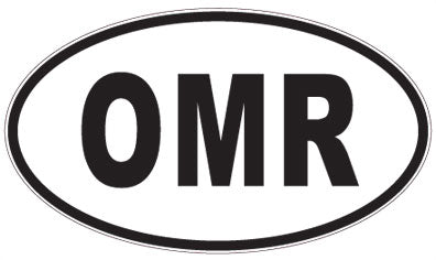 OMR - 3 Letter Initials Oval Sticker