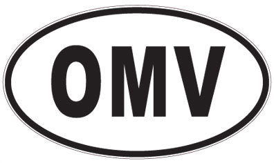 OMV - 3 Letter Initials Oval Sticker