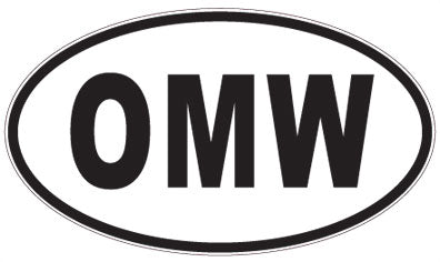 OMW - 3 Letter Initials Oval Sticker