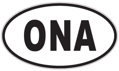 ONA - 3 Letter Initials Oval Sticker