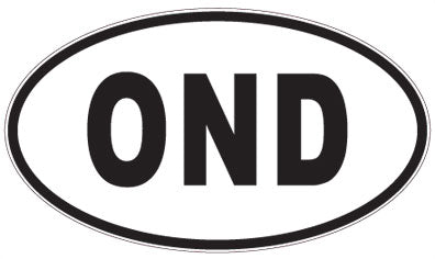 OND - 3 Letter Initials Oval Sticker