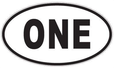 ONE - 3 Letter Initials Oval Sticker