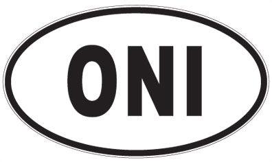 ONI - 3 Letter Initials Oval Sticker