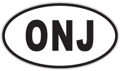 ONJ - 3 Letter Initials Oval Sticker