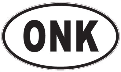 ONK - 3 Letter Initials Oval Sticker
