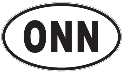 ONN - 3 Letter Initials Oval Sticker