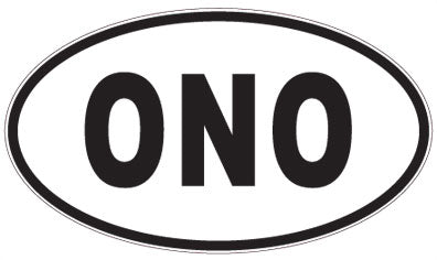 ONO - 3 Letter Initials Oval Sticker