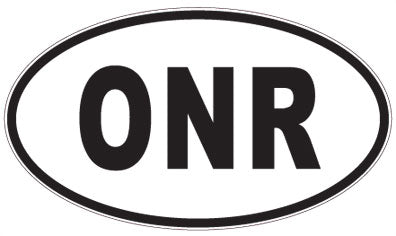 ONR - 3 Letter Initials Oval Sticker
