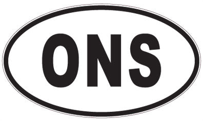 ONS - 3 Letter Initials Oval Sticker