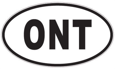 ONT - 3 Letter Initials Oval Sticker