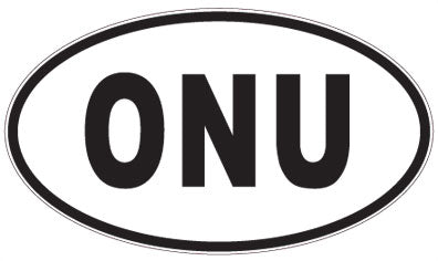 ONU - 3 Letter Initials Oval Sticker