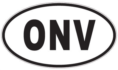ONV - 3 Letter Initials Oval Sticker