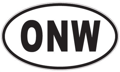 ONW - 3 Letter Initials Oval Sticker