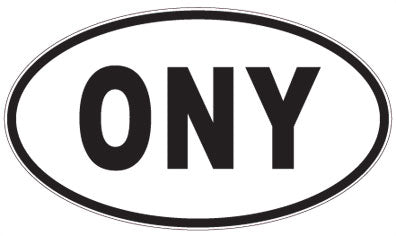 ONY - 3 Letter Initials Oval Sticker