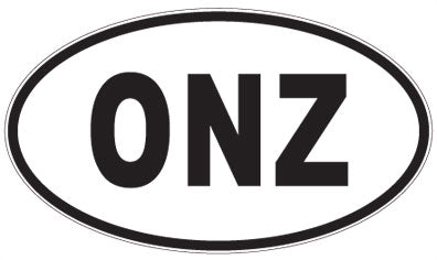 ONZ - 3 Letter Initials Oval Sticker