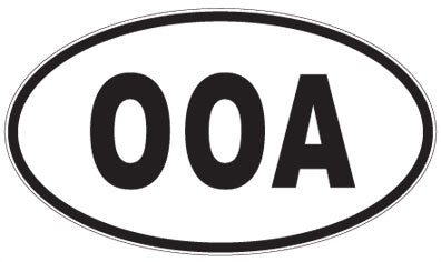 OOA - 3 Letter Initials Oval Sticker