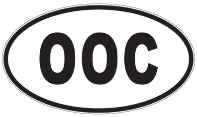 OOC - 3 Letter Initials Oval Sticker