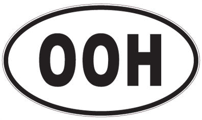 OOH - 3 Letter Initials Oval Sticker