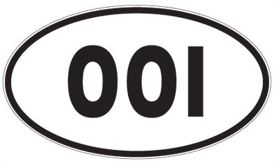 OOI - 3 Letter Initials Oval Sticker