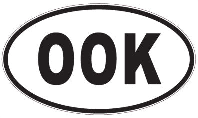 OOK - 3 Letter Initials Oval Sticker