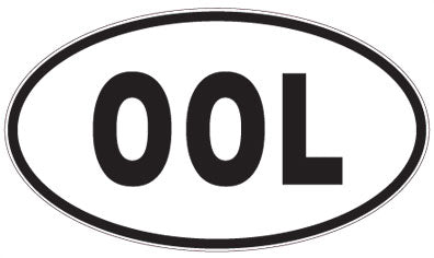 OOL - 3 Letter Initials Oval Sticker